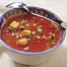 Grilled vegetable and butterbean gazpacho
